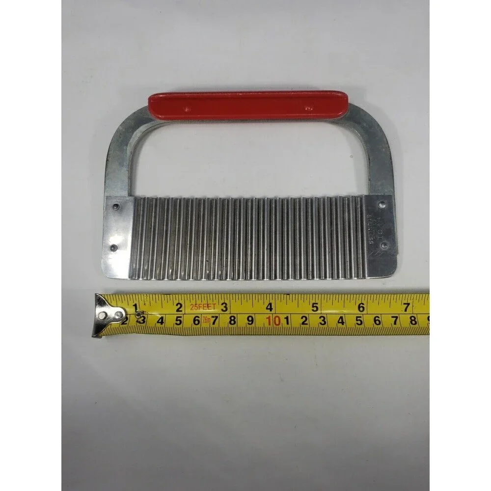 Vintage Huot Serrater Meat Tenderizer Red Plastic Handle Stainless Steel USA MCM